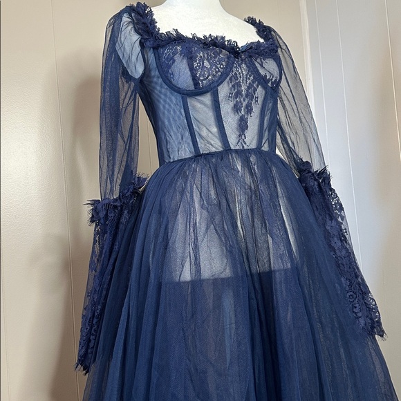 NWT Dolls Kill Dance with Death Maxi Dress - Navy - Picture 5 of 15